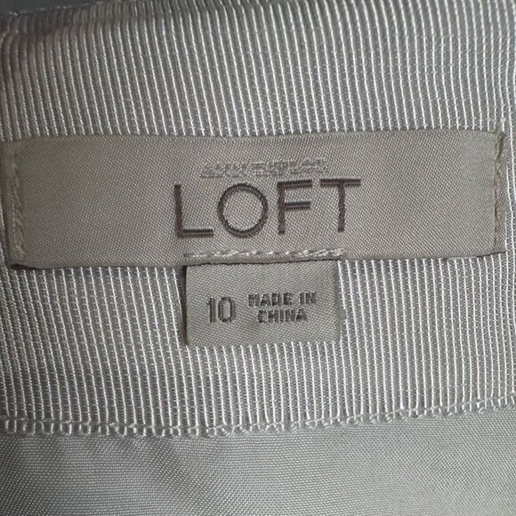 Ann Taylor Loft beige cotton and linen blend tassels skirt size 10 NWOT - Picture 6 of 8